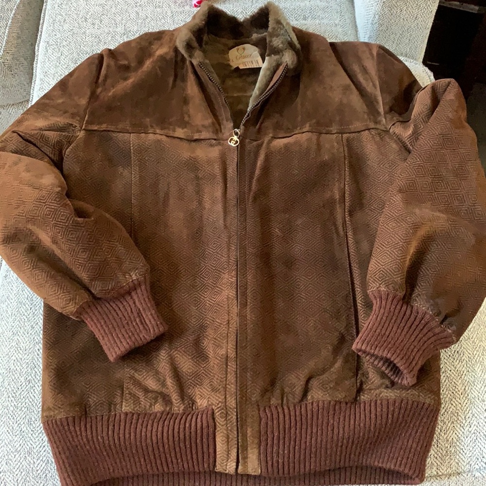 Rare Vintage Gucci Brown Jacket with Real Fur Lining